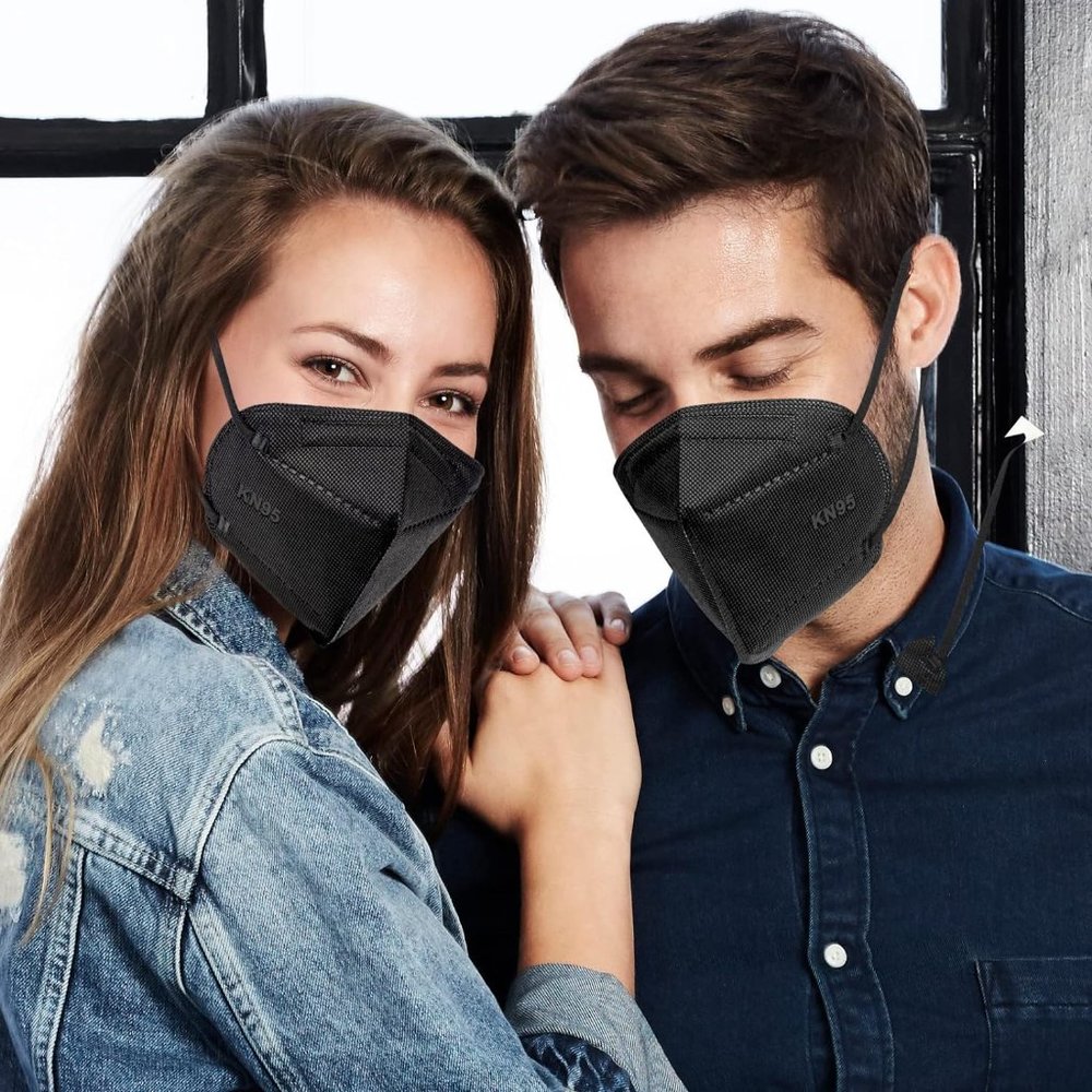 UNISEX OKIAAS 25 Pack K N 95 Face Mask, 5-Layer masks disposable Mask Black
